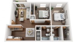 Two-Bedroom – Floor Plan A – Mountain Boulevard Apartment