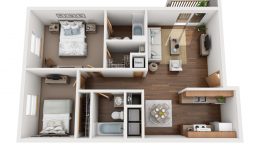Two-Bedroom – Floor Plan B – Mountain Boulevard Apartment